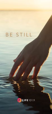 "be still" someone dipping their hand in a body of water